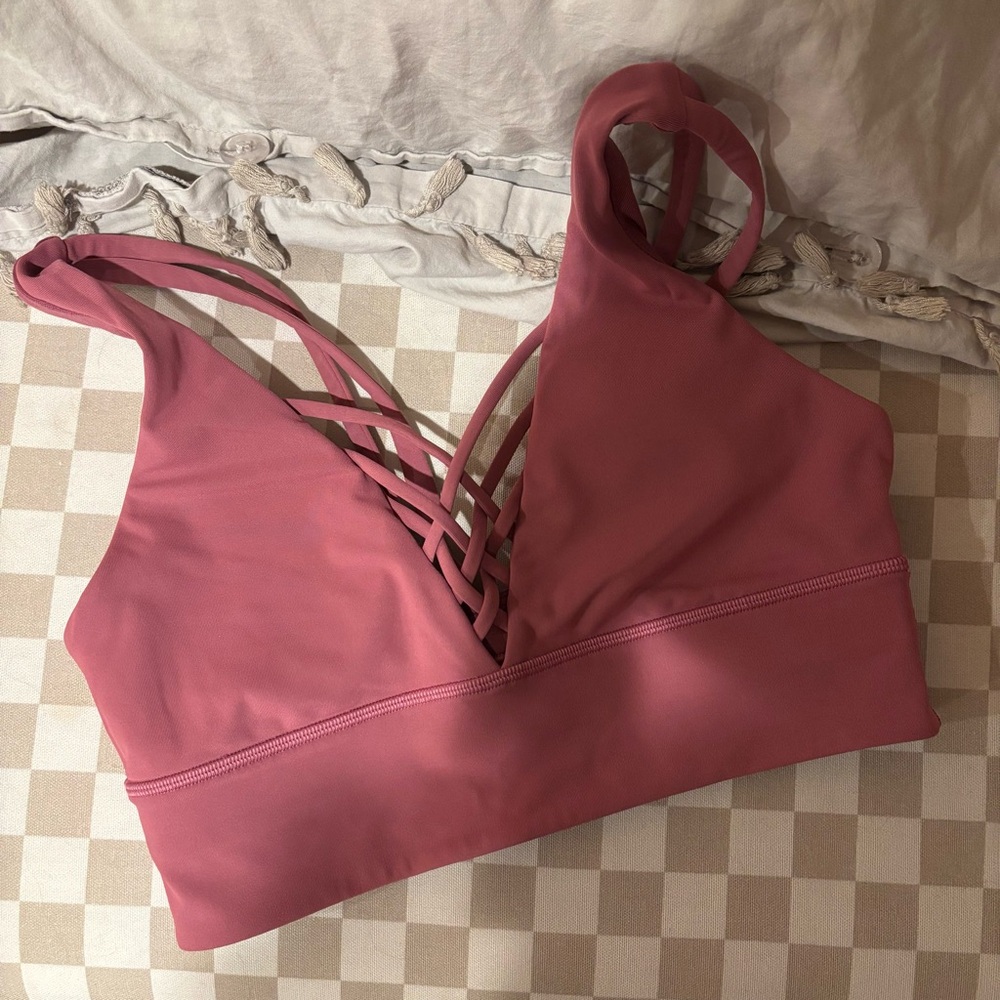 Lululemon bind cross bra moss rose size 6